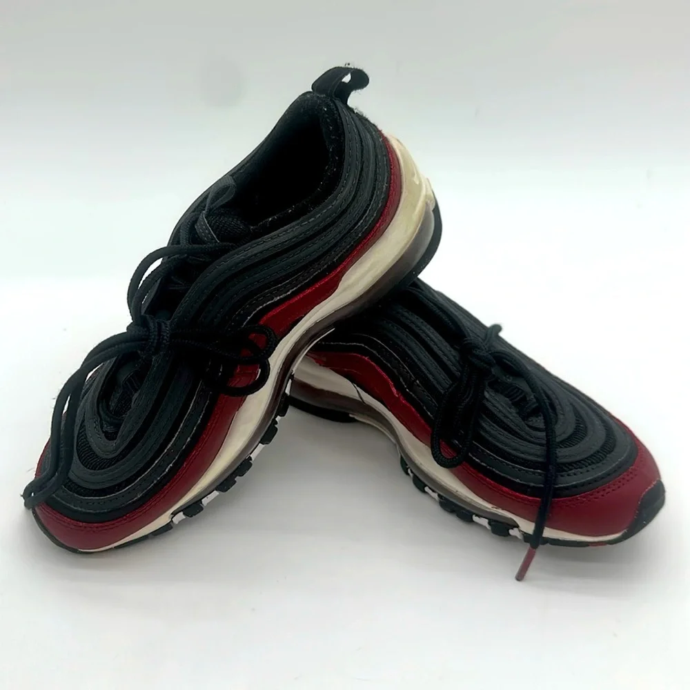 Nike Air Max 97 Team Red Antracite Black 921522-600 Size 4.0 Youth